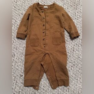 Petit Lem Brown Kids One Piece Bodysuit